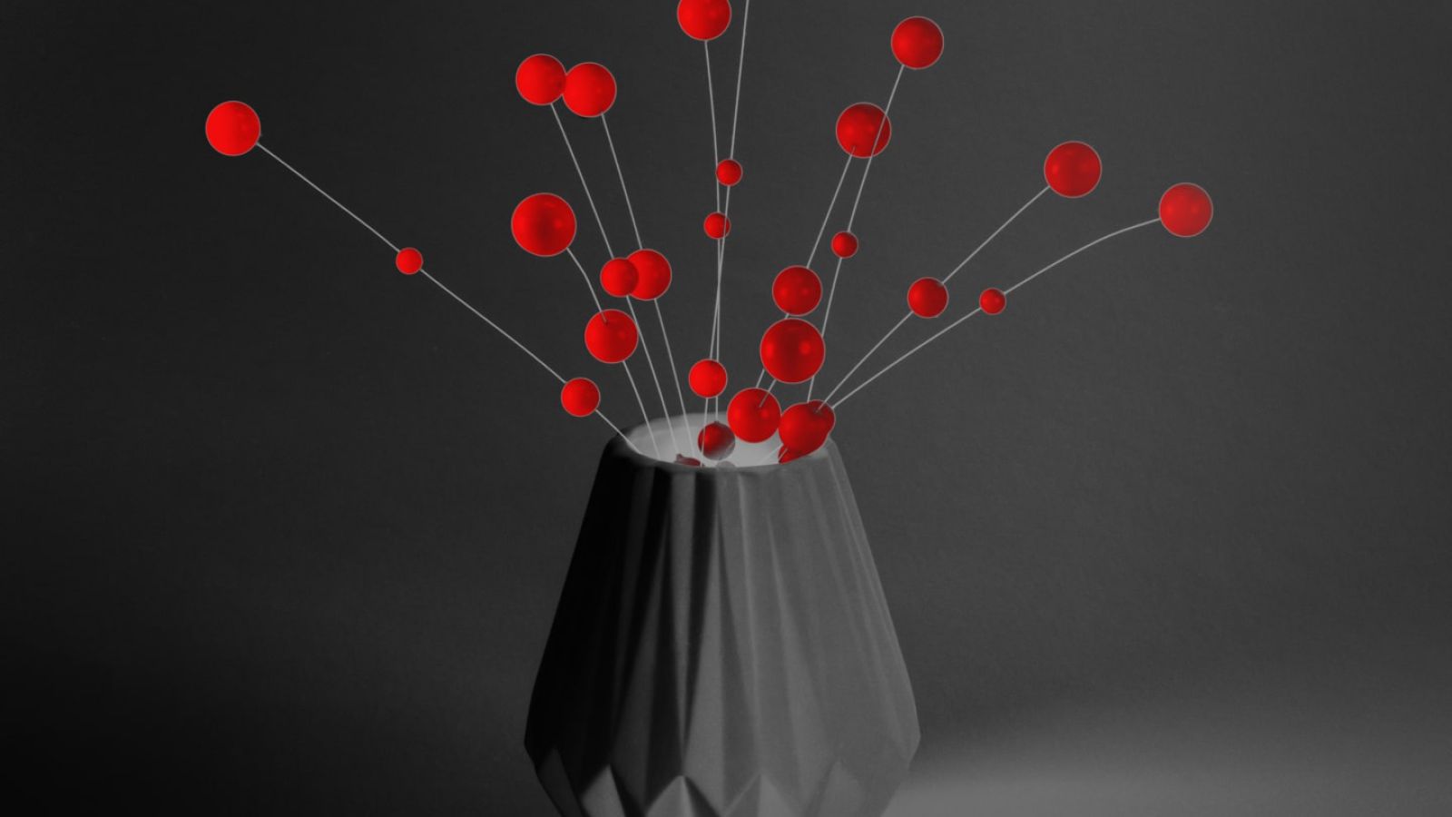 An inverted image of a vase
