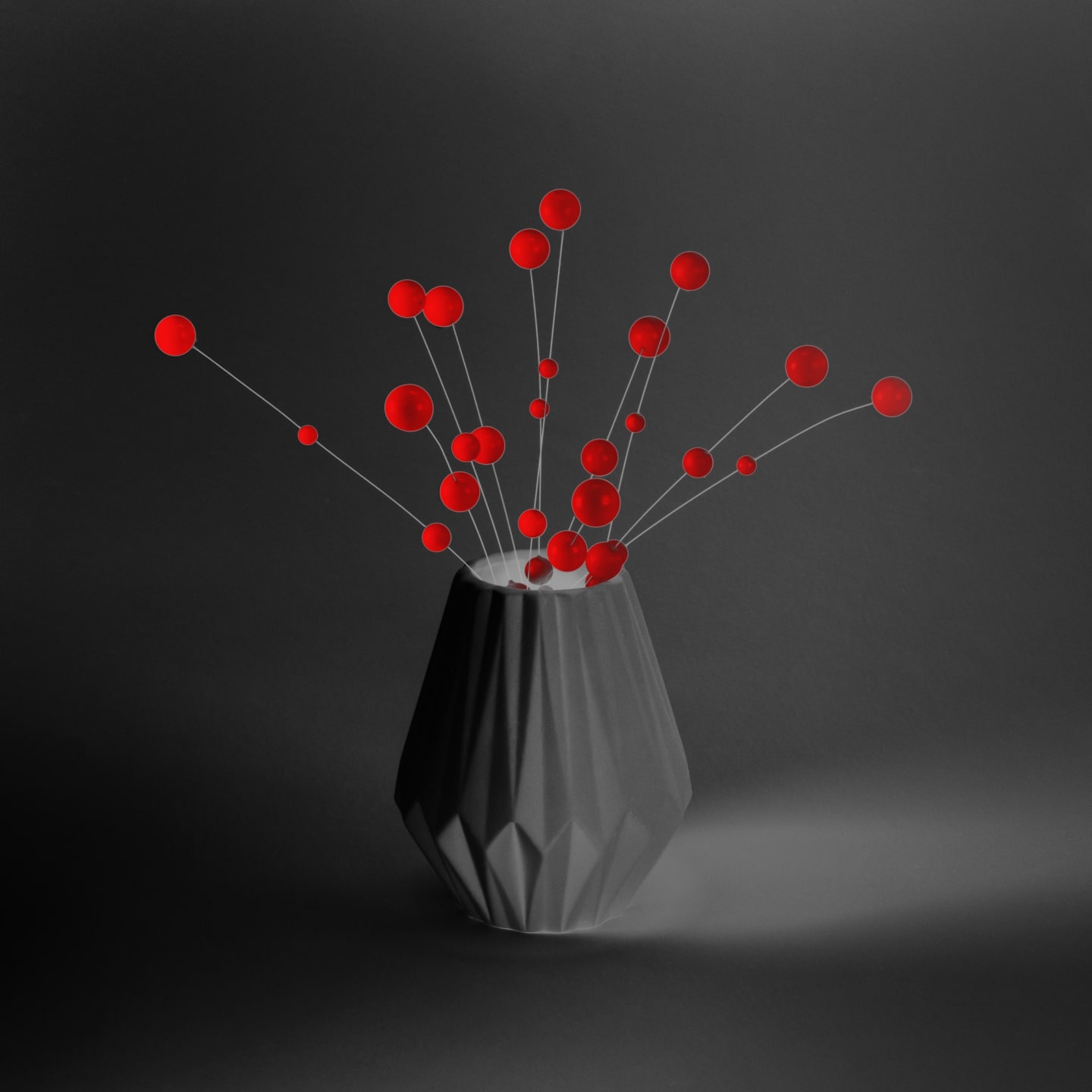 An inverted image of a vase